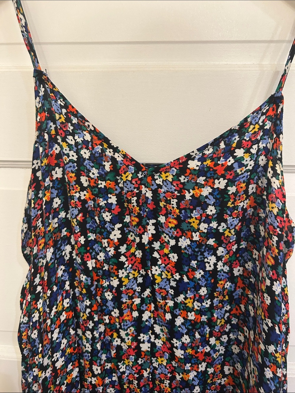 🛍 2/$18 GAP Floral Navy Blue Spaghetti-Strap Maxi Dress - Picture 3 of 5